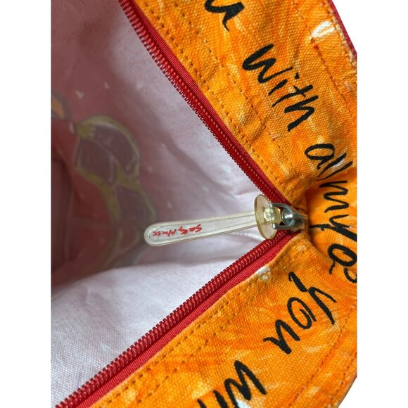 Sally Huss Heart Canvas XLarge Standing Tote Bag With Rainbow Hearts Charm - Picture 8 of 10